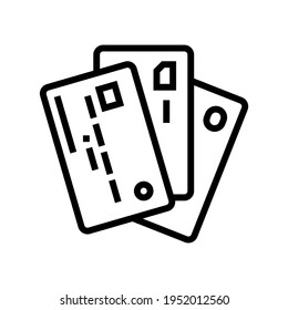 different card line icon vector. different card sign. isolated contour symbol black illustration