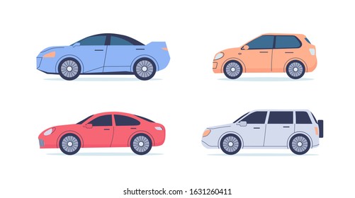 Different cars model colour vector illustration