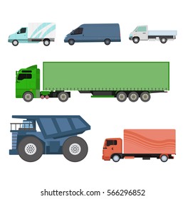 Different cars transport vector set.