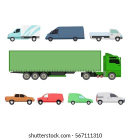 Different cars transport vector set.
