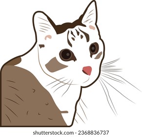 Different cartoon cat. Simple modern geometric flat style vector illustration.