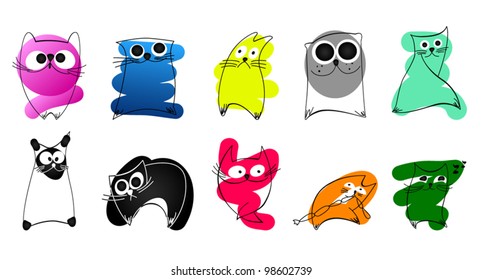 Different cartoon cats.