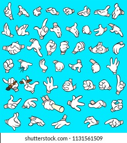 different cartoon hands