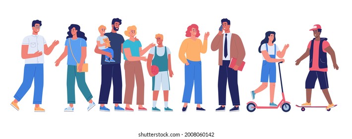 Different cartoon people vector illustration