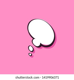Different cartoon speech bubbles on pink background. Hand drawn shapes. Different doodle forms for your text, dialogs etc.