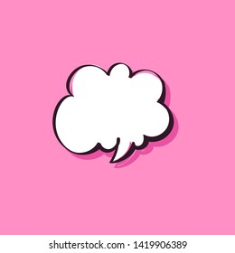 Different cartoon speech bubbles on pink background. Hand drawn shapes. Different doodle forms for your text, dialogs etc.