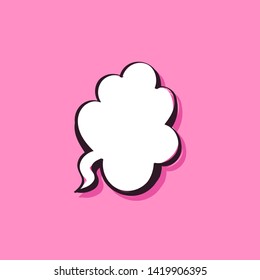 Different cartoon speech bubbles on pink background. Hand drawn shapes. Different doodle forms for your text, dialogs etc.