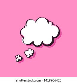 Different cartoon speech bubbles on pink background. Hand drawn shapes. Different doodle forms for your text, dialogs etc.