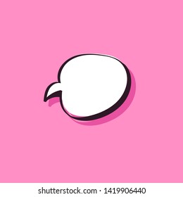 Different cartoon speech bubbles on pink background. Hand drawn shapes. Different doodle forms for your text, dialogs etc.
