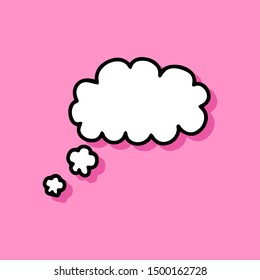Different cartoon speech bubbles on pink background. Hand drawn shapes. Different doodle forms for your text, dialogs etc.