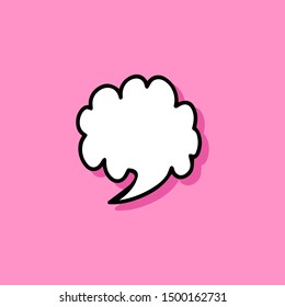 Different cartoon speech bubbles on pink background. Hand drawn shapes. Different doodle forms for your text, dialogs etc.