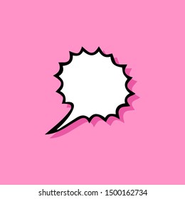 Different cartoon speech bubbles on pink background. Hand drawn shapes. Different doodle forms for your text, dialogs etc.