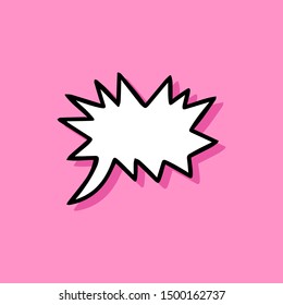 Different cartoon speech bubbles on pink background. Hand drawn shapes. Different doodle forms for your text, dialogs etc.