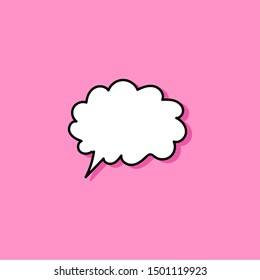 Different cartoon speech bubbles on pink background. Hand drawn shapes. Different doodle forms for your text, dialogs etc.