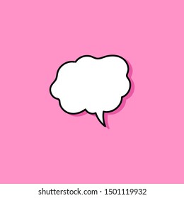 Different cartoon speech bubbles on pink background. Hand drawn shapes. Different doodle forms for your text, dialogs etc.