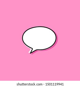 Different cartoon speech bubbles on pink background. Hand drawn shapes. Different doodle forms for your text, dialogs etc.