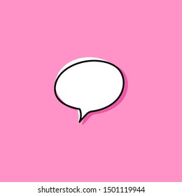 Different cartoon speech bubbles on pink background. Hand drawn shapes. Different doodle forms for your text, dialogs etc.