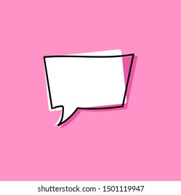 Different cartoon speech bubbles on pink background. Hand drawn shapes. Different doodle forms for your text, dialogs etc.