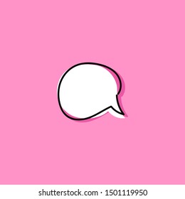 Different cartoon speech bubbles on pink background. Hand drawn shapes. Different doodle forms for your text, dialogs etc.