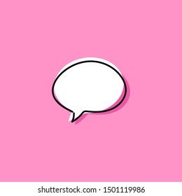 Different cartoon speech bubbles on pink background. Hand drawn shapes. Different doodle forms for your text, dialogs etc.