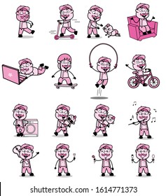 Different Cartoon Vendor Character - Set of Various Concepts Vector illustrations