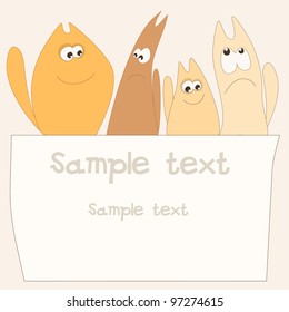 Different cats. Place for your text.