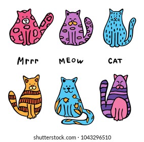 Different cats vector set