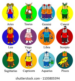 Different cats as zodiac signs