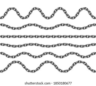 Different chains seamless. Vector chain set.