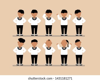 Different Character styles standing vector 