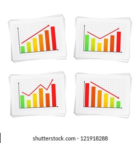 Different charts with arrows, vector eps10 illustration