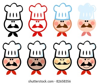 Different Chef Icon.Vector Collection