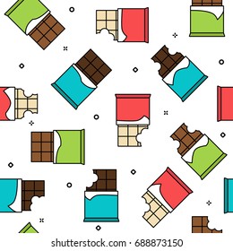 Different chocolate types seamless pattern