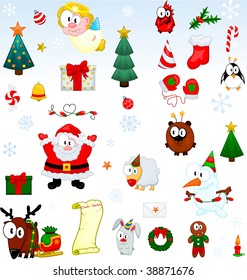 Different christmas symbols collection