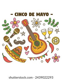 Different Cinco De Mayo Vectors And Party Icons