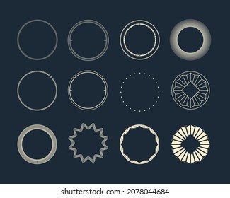different circle graphic elements. signs and symbols of circle graphic.