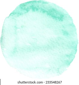 Different circle hand-painted watercolor. Abstraction background. Watercolor hand painted circle shape design elements