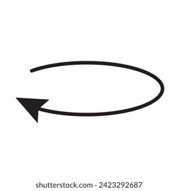 different circular arrows of black color, different thickness