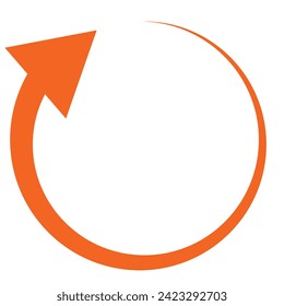 different circular arrows of black color, different thickness
