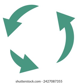 different circular arrows of black color, different thickness