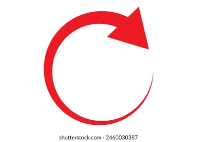 different circular arrows of black color, different thickness