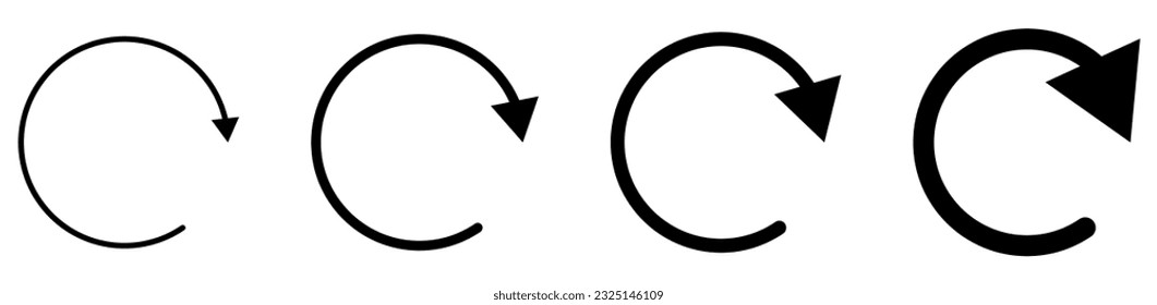 Different circular arrows set. Vector illustration