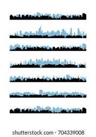 Different city silhouettes vector illustration
cityscape set