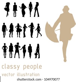 Different classy people. Vector illustration