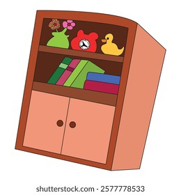 Different clothes in wardrobe vector illustration