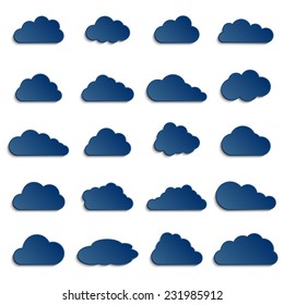 different clouds with 3d effect