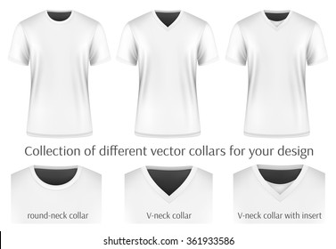 Different collars for your design. Vector illustration. Fully editable handmade mesh.