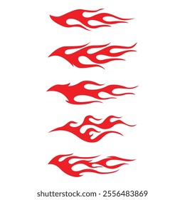 Different collection of fire tribal tattoos