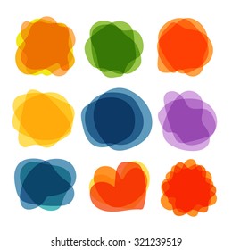 Different color blobs clip-art. Vector elements collection