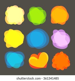 Distintas imágenes prediseñadas de los blobs. Colección de elementos vectoriales